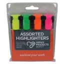 OPD HIGHLIGHTER CHISEL ASSORTED PACK 4